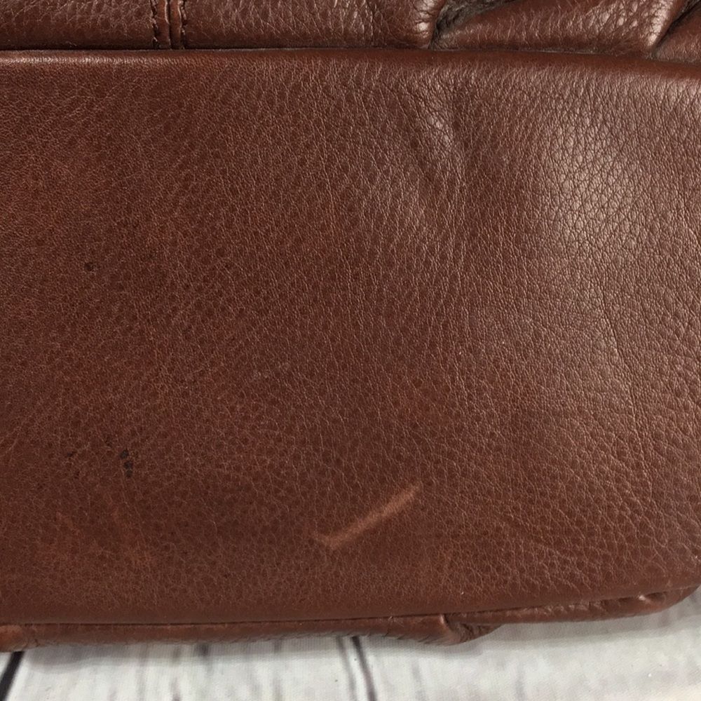 b. Makowsky Chocolate Brown Soft Leather Shoulder Bag Purse - Picture 7 of 16